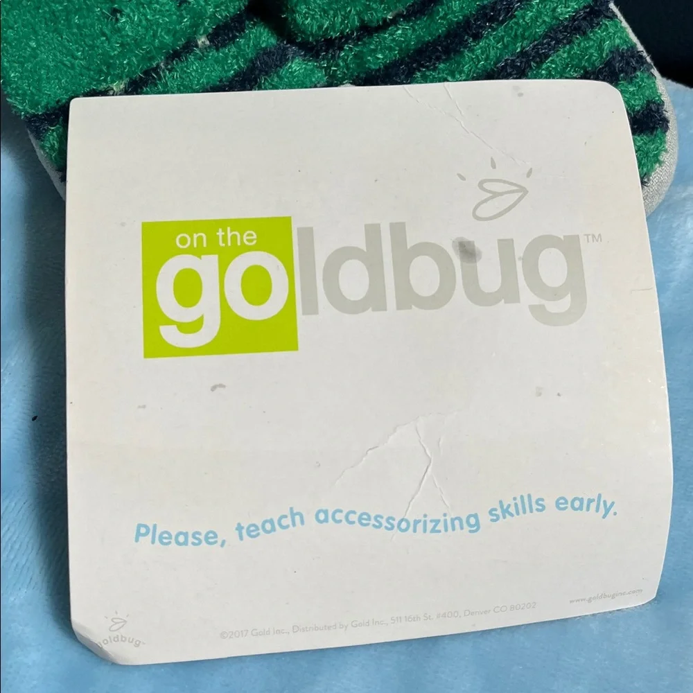 NEW 6-12 mo green & blue FROG unisex Slipper Socks from Goldbug